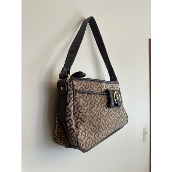 Etienne Aigner Monogram Shoulder Bag Brown Logo Handbag - Picture 5 of 10